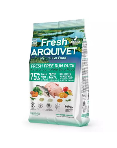 ARQUIVET Fresh Pusiau drėgnas šunų ėdalas antis su vandenyno žuvimis 2,5 kg