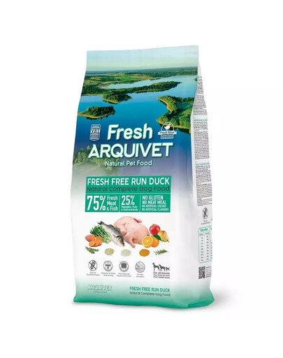 ARQUIVET Fresh Pusiau drėgnas šunų ėdalas antis su vandenyno žuvimis 10 kg
