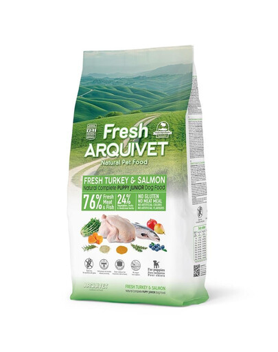 ARQUIVET Fresh Puppy Junior Pusiau drėgnas šuniukų ėdalas kalakutiena ir lašiša 10 kg