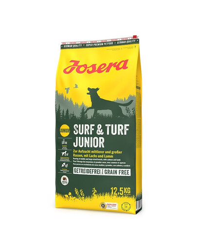 JOSERA Surf Turf Junior 12,5 kg šuniukų ėdalas be grūdų su lašiša ir ėriena