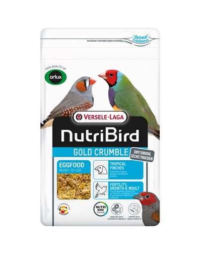 VERSELE-LAGA NutriBird Gold Crumble Tropical Finches 1kg sauso lesalo tropiniams paukščiams su kiaušiniais