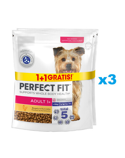 PERFECT FIT Adult 1+ 6x825 g sucha karma pełnoporcjowa dla dorosłych psów małych ras bogata w kurczaka