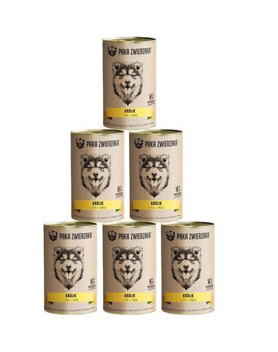 PAKA ZWIERZAKA Karma królik i dzik z dynią dla psa 6x400 g
