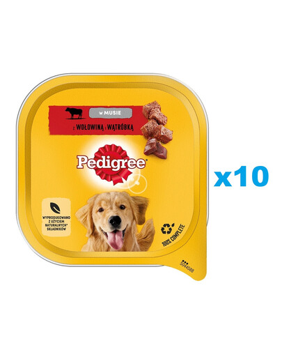 PEDIGREE Adult tacka 10x300 g mokra karma dla psów z wołowiną i wątróbką w musie
