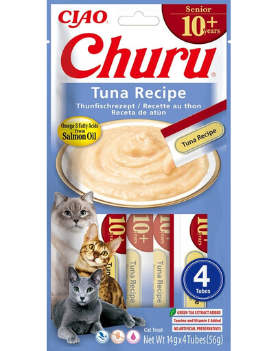 INABA Churu Cat Senior Tuna 4x14g Kreminis tuno skonio skanėstas vyresnėms katėms