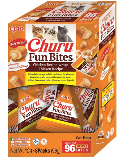 INABA Cat Fun Bites Chicken 8x12g vištienos wrapai katėms