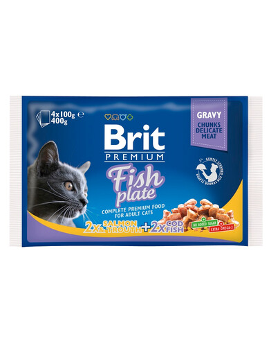 Zestaw saszetek Cat Adult Fish Plate 4x100g