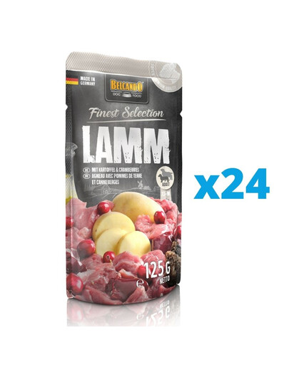BELCANDO Finest Selection Jagnięcina, ziemniaki i żurawina 24x125 g mokra karma dla psa