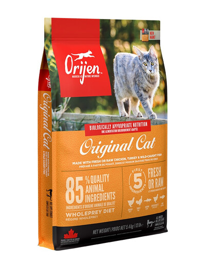 ORIJEN Original Cat 5,4 kg + APPLAWS Cat Adult Mousse Chicken putėsiai su vištiena 6 x 70g NEMOKAMAI