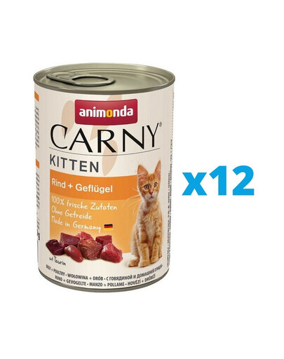 ANIMONDA Carny Kitten zestaw Koktajl Drobiowy 12 x 400 g