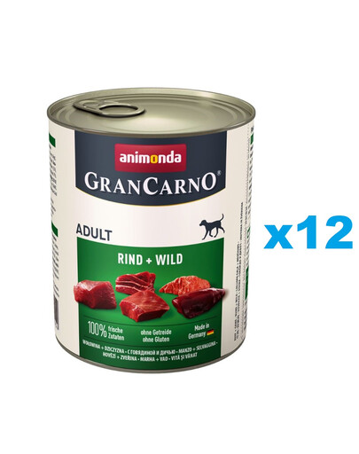 ANIMONDA GranCarno zestaw z dziczyzną 12 x 800 g