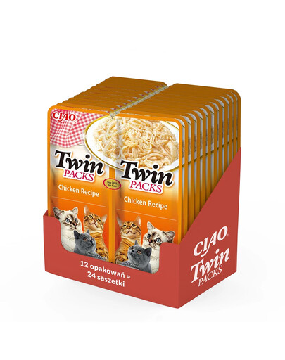 INABA Twin Kurczak w bulionie dla kotów 24x40 g