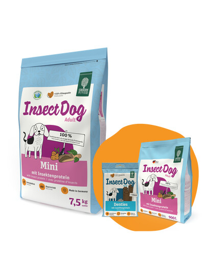  GREEN PETFOOD InsectDog Mini 7,5 kg + 900g ir centai NEMOKAMAI + 900g & Denties NEMOKAMAI