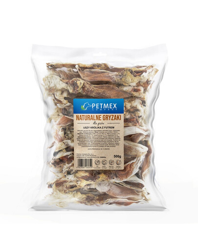 PETMEX Triušio ausys su kailiu 500g
