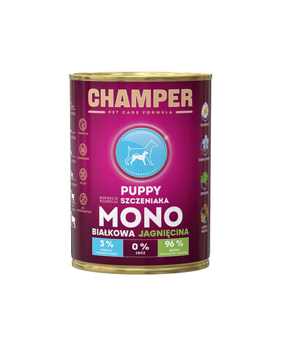 CHAMPER Puppy Ėrienos monoproteinų ėdalas šuniukams 400 g