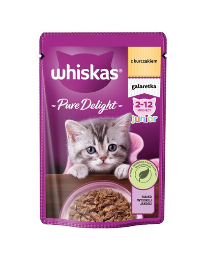 Junior saszetka 85g mokra karma dla kociąt z kurczakiem w galaretce