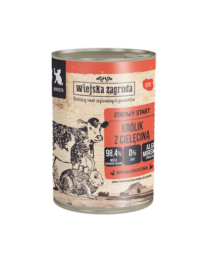 Królik z Cielęciną 400g dla kociąt
