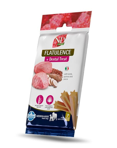 FARMINA N&D Quinoa Dental Treat Flatulence Medium/Maxi 100 g (7 vnt.) dantų skanėstų vidutiniams ir dideliems šunims