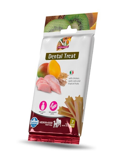 FARMINA N&D Tropical Selection Dental Treat Chicken Medium/Maxi 100 g (7 vnt.) dantų skanėstų vidutiniams ir dideliems šunims