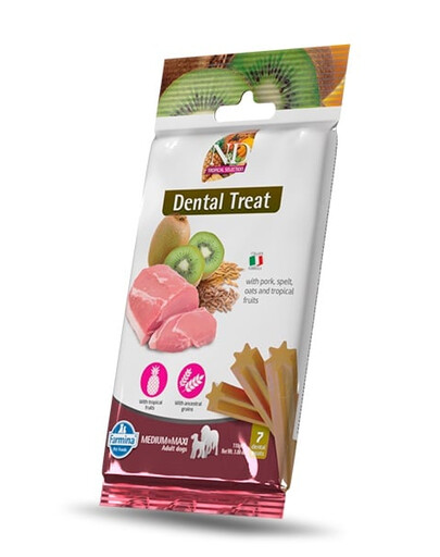 FARMINA N&D Tropical Selection Dental Treat Pork Medium/Maxi 100 g (7 vnt.) dantų skanėstų vidutiniams ir dideliems šunims