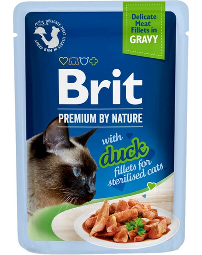 BRIT Premium By Nature Fillets in Gravy for Sterilized katėms su antimi 24x85g