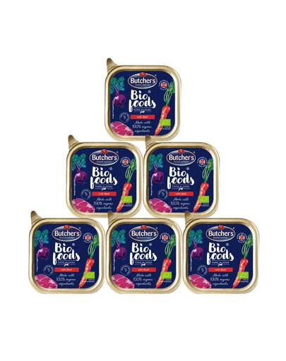 BUTCHER'S BIO foods wołowina 6 x 150 g pasztet dla psa