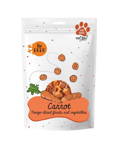 PAKA ZWIERZAKA PEPE Freeze-dried liofilizuoti daržovės morkos šuniui 25 g