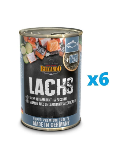 BELCANDO Super Premium Łosoś i amarantus 6x400 g mokra karma dla psa