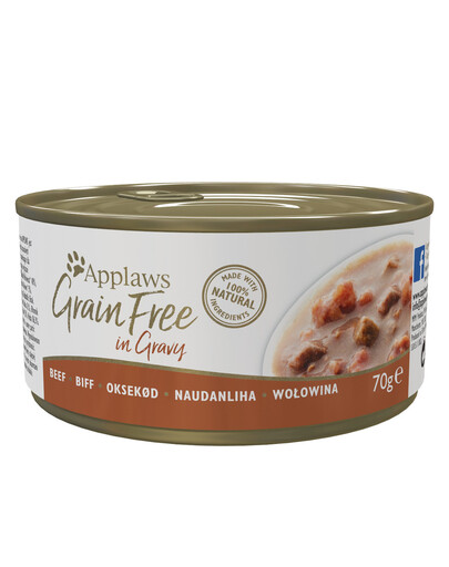 Cat Tin Grain Free Beef in Gravy 12x(6x70g) mokra karma dla kota - Wołowina w sosie