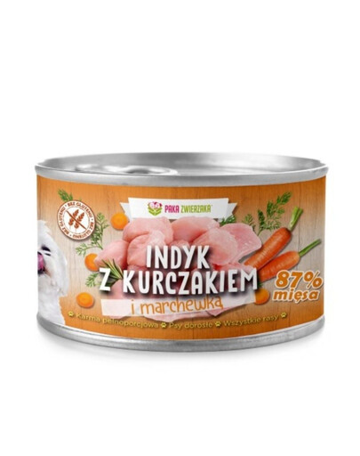 Indyk z kurczakiem i marchewką 410 g mokra karma dla psa