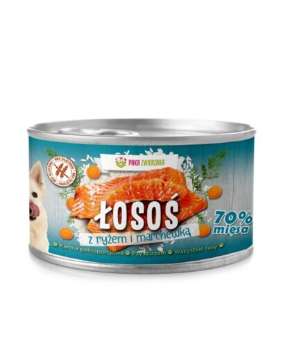 Łosoś z ryżem i marchewką 410 g mokra karma dla psa