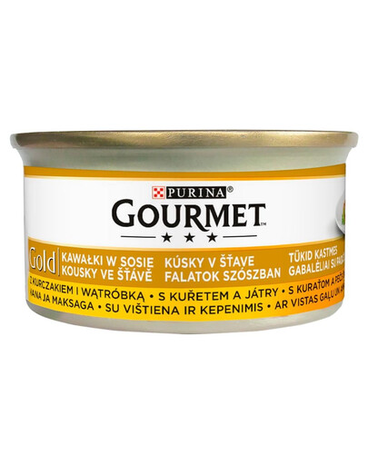 Gold z kurczakiem i wątróbką w sosie 24x85g mokra karma dla kotów