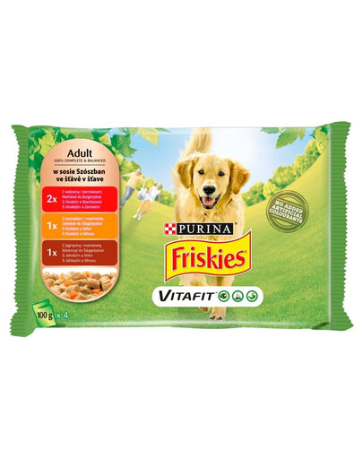 Vitafit Adult Mix smaków mięsnych 4x100g mokra karma dla dorosłych psów
