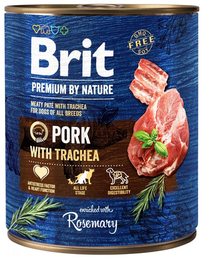 BRIT Premium by Nature 12 x 800 g wieprzowina i przełyk