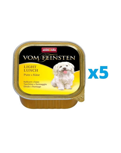 ANIMONDA Vom Feinsten Light Lunch zestaw z indykiem i serem 5 x 150 g