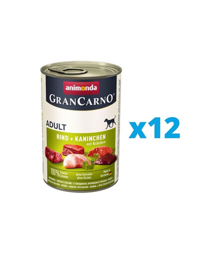 GranCarno zestaw z wołowiną, królikiem i ziołami 12 x 400 g
