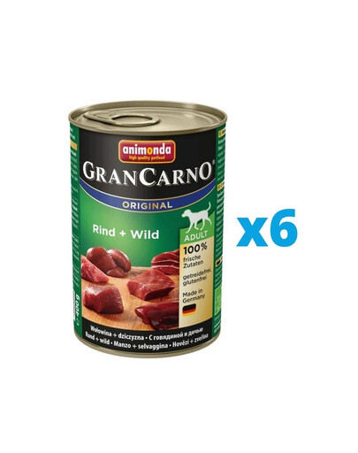 GranCarno zestaw z wołowiną i dziczyzną 6 x 400 g