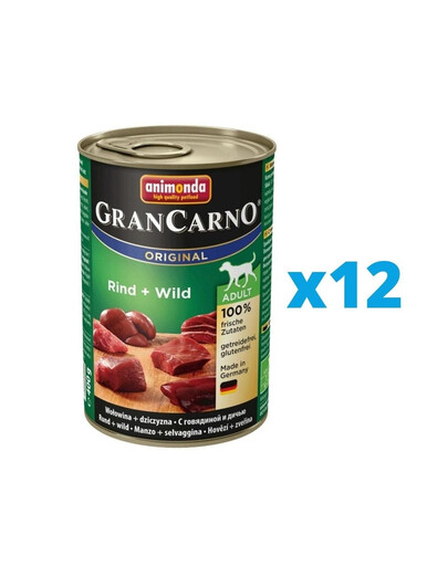 GranCarno zestaw z wołowiną i dziczyzną 12 x 400 g