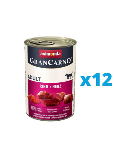 GranCarno zestaw z wołowiną i sercami 12 x 400 g