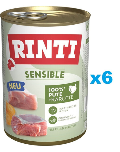 RINTI Sensible Kalakutiena su morkomis 6x400 g