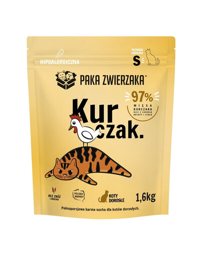 PAKA ZWIERZAKA Sausas maistas Vištiena katėms S 1,6 kg