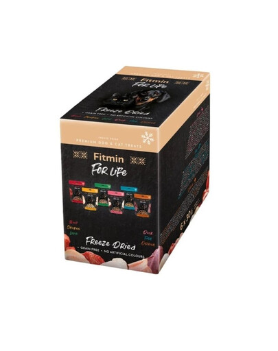 FITMIN For Life Freeze dried Multipack Mix skonių 6x30 g liofilizuotas skanėstas šunims ir katėms