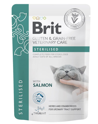 BRIT Veterinary Diet Grain Free Sterilised Cat Fillets in Gravy 12x85g kastruotiems suaugusiems katėms