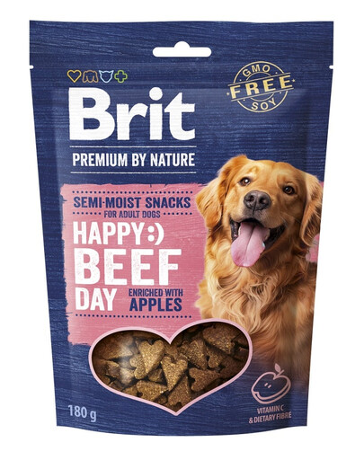 BRIT Premium by Nature Semi-moist Snack Beef and Apples 180g pusiau drėgnas skanėstas šunims su jautiena ir obuoliais