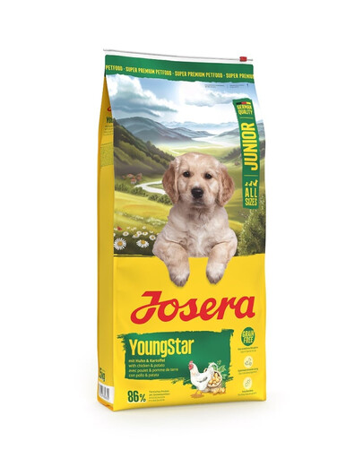 JOSERA YoungStar 12,5kg bezzbożinė maistas šuniukams su vištiena ir bulvėmis