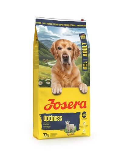 JOSERA Adult Optiness 12,5kg šunims vidutinėms ir didelėms veislėms su aviena ir ryžiais bei didelėmis granulėmis