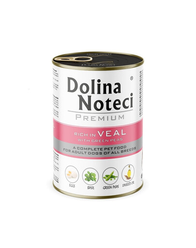 DOLINA NOTECI Premium Veršiena su žaliaisiais žirneliais 12x400 g