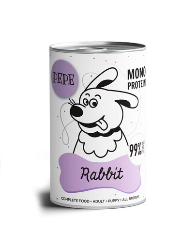 PAKA ZWIERZAKA PEPE Rabbit (triušis) 800g monoproteininė maistas