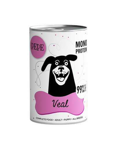PAKA ZWIERZAKA PEPE Veal 99% (veršiena) 800 g monoproteininė maistas