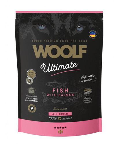 WOOLF Ultimate Soft Adult Dog Fish with Salmon 1 kg bezzbożowa pusiau drėgna maistas šunims su žuvimi ir lašiša